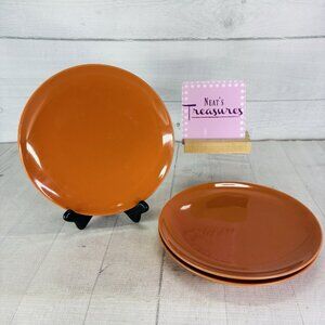 Ikea of Sweden 15199 BURNT ORANGE Stoneware Round Salad Lunch Plates Set of 3